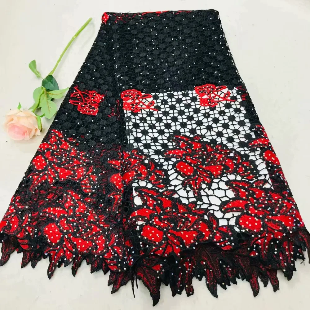 New quality Nigerian Christmas dress fabric French lace with delicate gems | Дом и сад