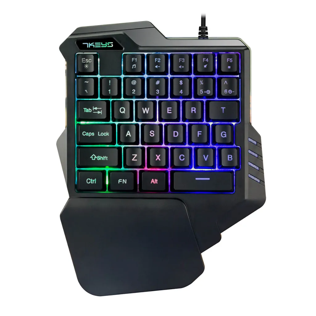 USB Проводная игровая клавиатура для одной руки Смешанная RGB светодиодный ная
