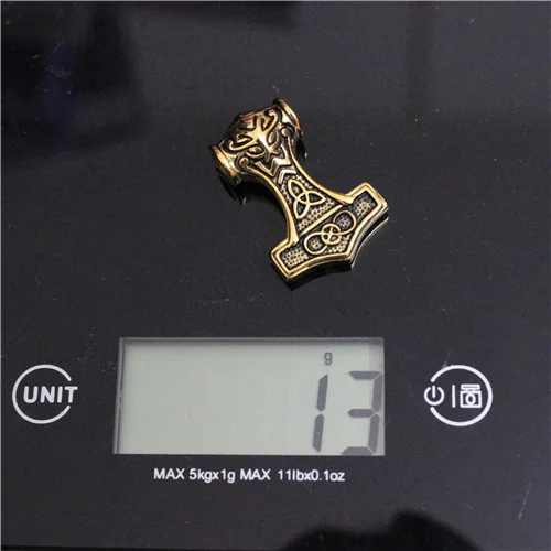 Кулон в виде молотка Тора из нержавеющей стали 316L крутой мужской золотой