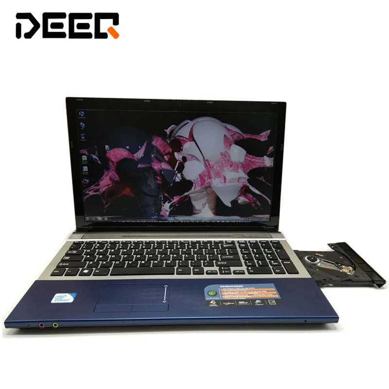 Бесплатная доставка Windows10 15 6 дюймов ноутбук компьютер Celeron Qual Core 4G + 1 ТБ HDD DVD RW HDMI