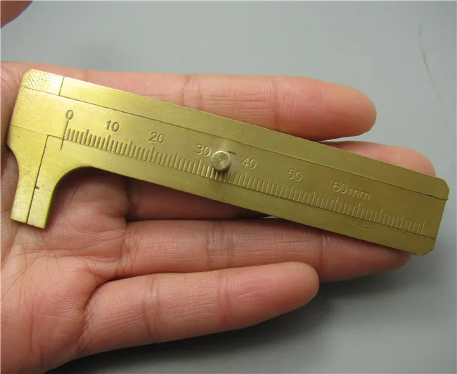 Мини Твердый латунный медный скользящий Калибр штангенциркуль 80 мм всего 8 см для