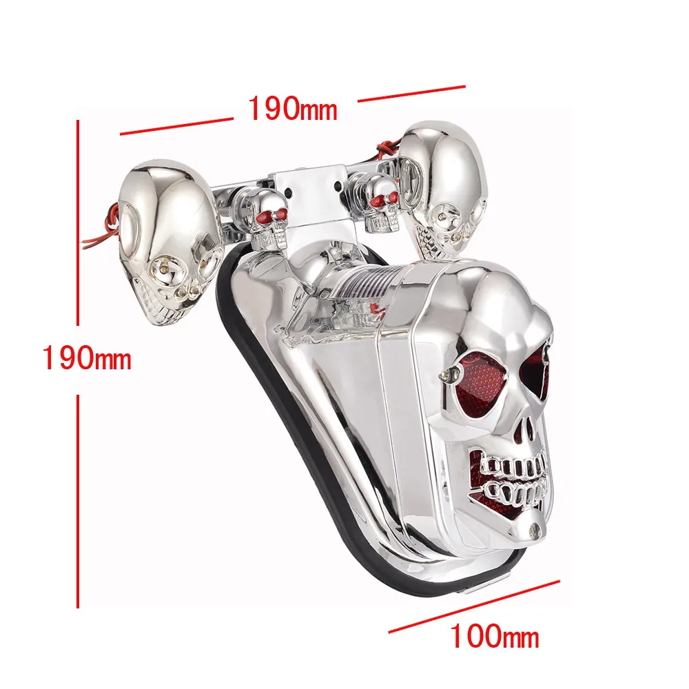 Tricks Мотоцикл Череп указатель поворота светильник задний тормоз для Harley Sportster Dyna