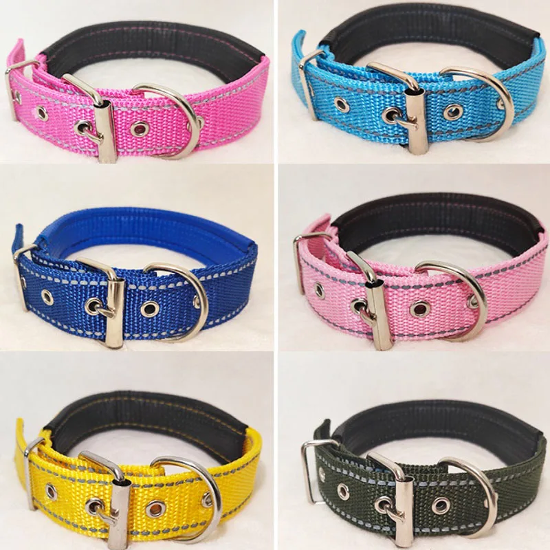 Регулируемый ошейник для собак светоотражающие ошейники с поролоновой