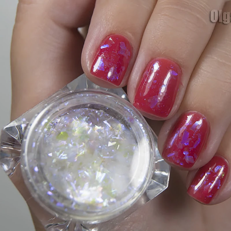 5Pcs Chameleon Cloud Paillette Nail Flakes Powder Iridescent Irregular Sequins DIY Gel Polish Decoration | Красота и здоровье