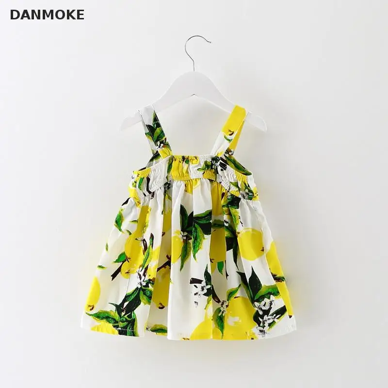 Danmoke/2017 г. Новое платье для малышей платья маленьких девочек одежда с принтом