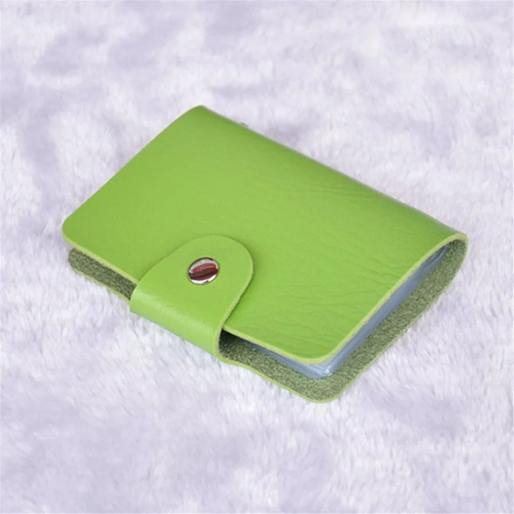 green 1 шт. PU функция 24 бит кредитный однотонный Футляр для карт цветной чехол для карт бизнес ID карты Органайзер портативный бумажник мужской, Женский принадлежности - Цвет: green