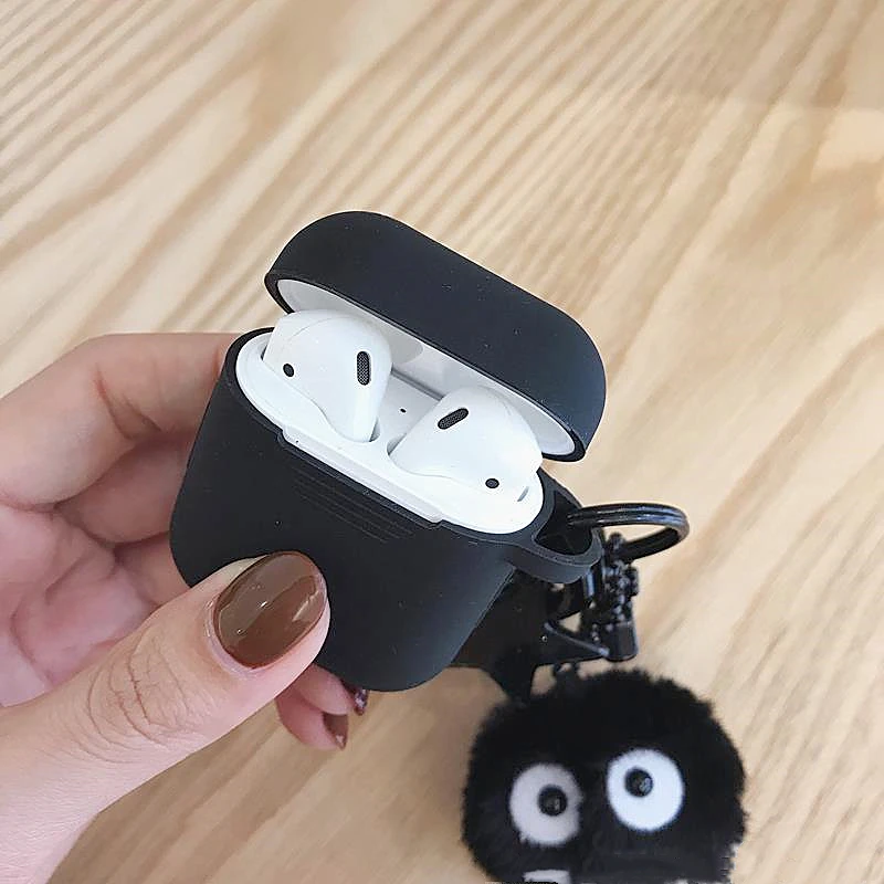 Черный Тоторо брикеты силиконовый чехол для наушников для Apple airpods Брелок чехол Аксессуары Защитная крышка Bluetooth чехол s