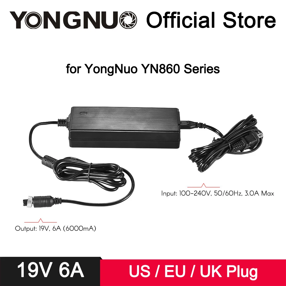 AC к DC Мощность адаптер для YongNuo YN160 YN300 III YN360 YN600 Air RGB YN900 II YN1200 YN308 YN608 YN860 YN1410 YN216