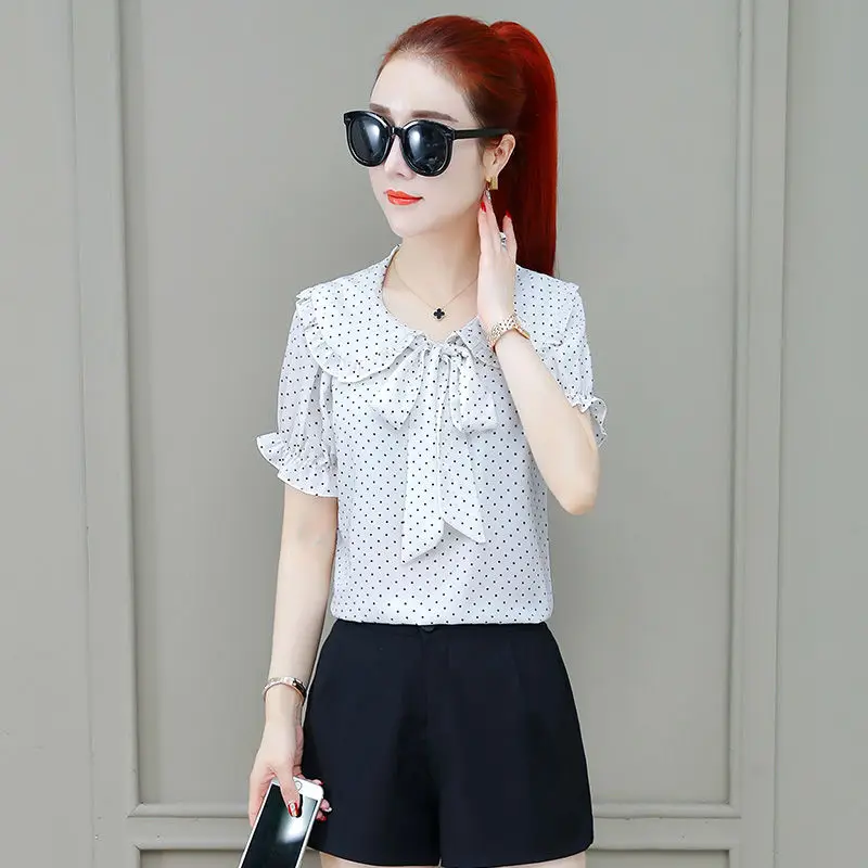 Женские весенне летние стильные шифоновые Блузки Рубашки повседневные блузы в