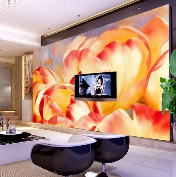 Настенная бумага с цветочным рисунком 3 d настенные фрески для гостиной фотообои