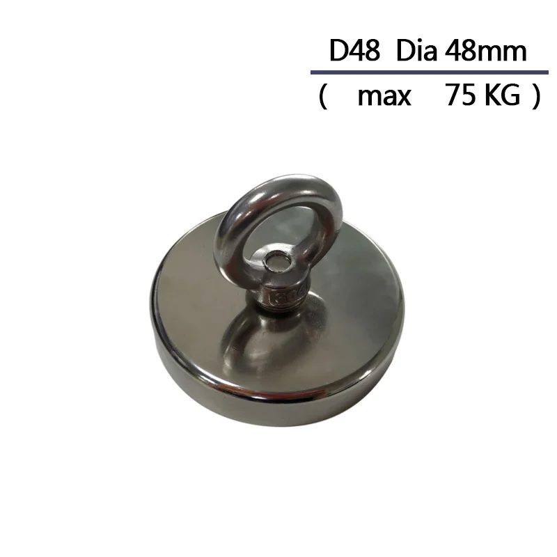 Super Strong Magnet Salvage Pot Fishing Hook Magnets Deep Sea holder pot Magnets Imanes Strongest Permanent Powerful Magnetic - Цвет: D48(pull max 75KG)