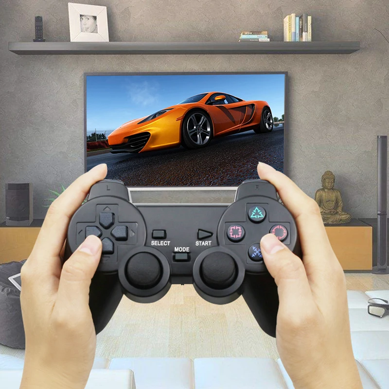 Беспроводной контроллер для Sony Playstation 2 прозрачный Bluetooth 4G вибрационный PS2