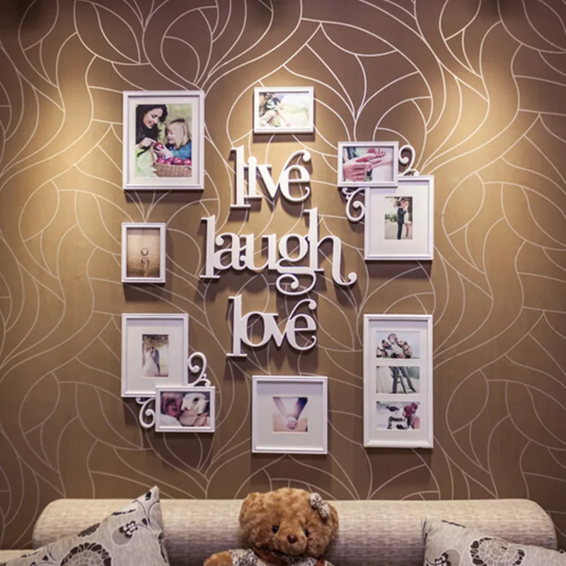 European-style heart-shaped photo wall frame creative combination living room stairs sticker | Дом и сад