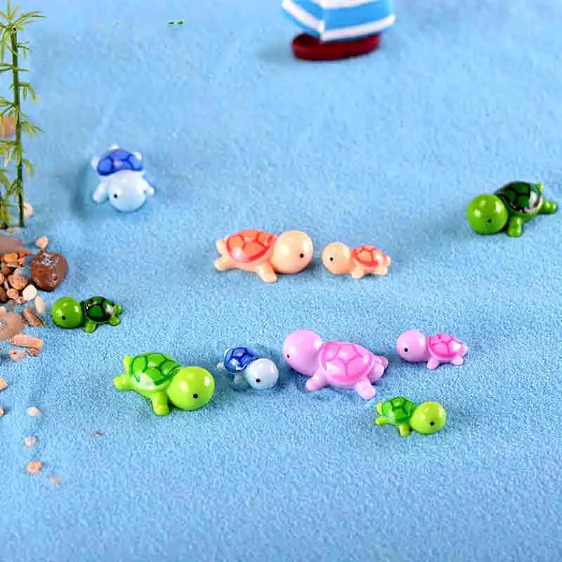 5 шт. цветные мини черепахи DIY игрушки поделки фигура Террариум с мхом сказочное