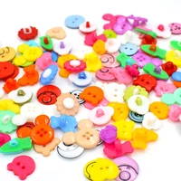 50pieceslot children colored buttons mixed plastic baby cartoon buttons handmade diy buttons buckle flower material
