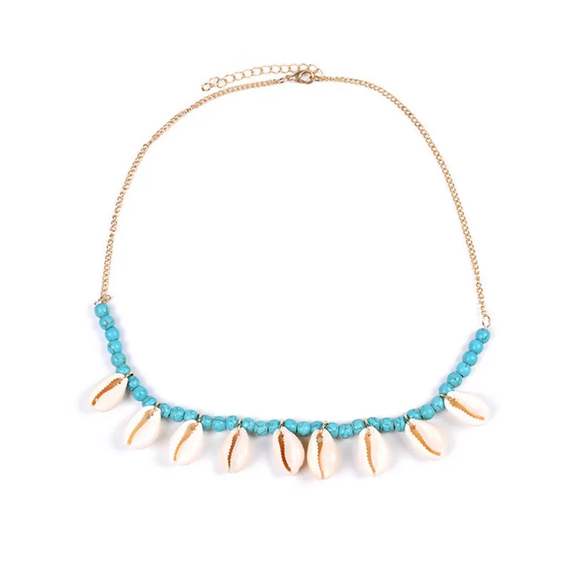 Bohemian Beaded Clavicle Chain Natural Shell Tassel Pendants Short Necklace Female 2019 Fashion Jewelry Statement Necklaces Hot | Украшения