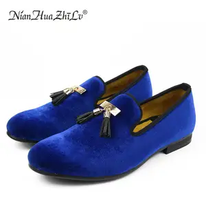 Мужские бархатные туфли с бахромой, черные Повседневные Дышащие лоферы на плоской подошве для курения, свадебная обувь