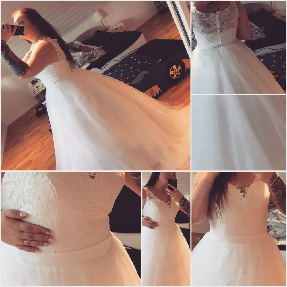 Женское платье невесты с прозрачной спинкой и вырезом сердечко|bridal dress|lace wedding