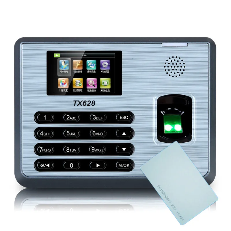 10 шт. карты + ZK TX628 Fingeprint время часы с 13 56 МГц кардридер TCP/IP отпечатков пальцев