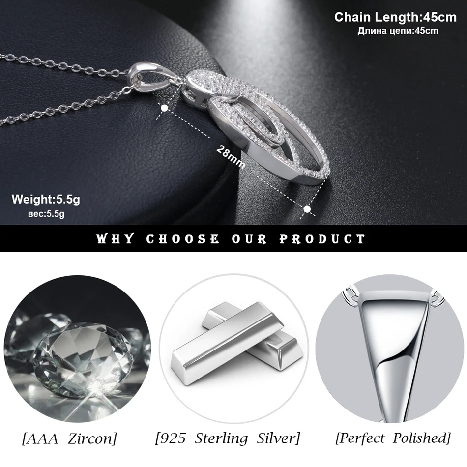 ORSA JEWELS, настоящее Стерлинговое Серебро, женское ожерелье, 925, подвеска с цепочкой, в богемном стиле, AAA CZ, Женские Ювелирные изделия SN67