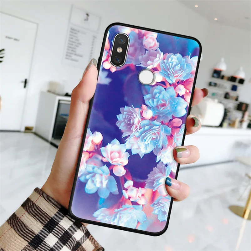 lzshua ТПУ цветок чехол для спортивной камеры Xiao mi Red mi 3 4A 4X5 плюс 5A 6A 7A Note 5, 6, 7, 8 Pro mi 9 SE 9T F1 A1 5X A2 6X A3 чехол 8-литровый матовый чехол класса люкс - Цвет: lzshua