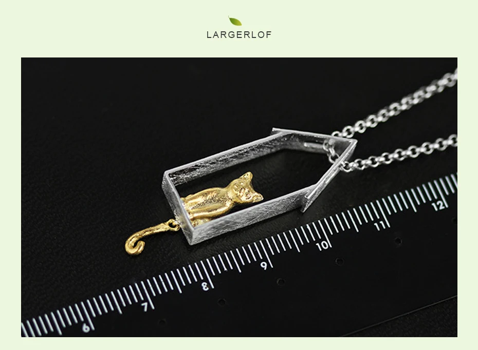 LARGERLOF ожерелья и кулоны 925 пробы серебряные украшения с котятами изящная подвеска на линии PD27012