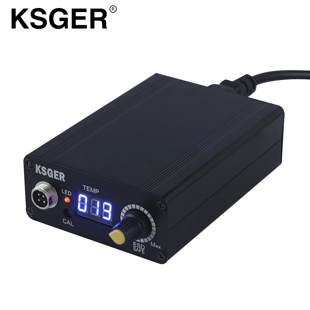 Цифровая паяльная станция KSGER MINI T12 STC металлическая крышка источника питания 96 Вт