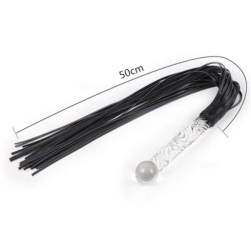 Fetish BDSM Sex Toy for Couples PU Leather Whip with Pyrex Glass Anal Plug Adult Slave Flogger Game Tool Erotic Dildo Sextoy | Красота и