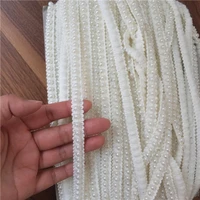 10 yardslot beige stringing beaded lace trim diy handmade wedding dress clothes wool bead lace accessories lace fabric