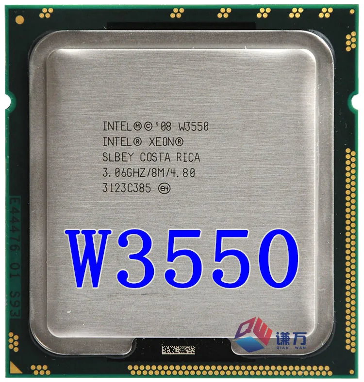 Оригинальный четырехъядерный процессор lntel Xeon W3550 3 06 ГГц TDP 130 Вт 8 Мб кэш памяти LGA