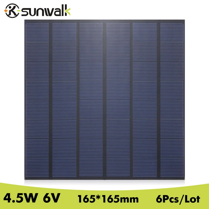 SUNWALK 6 шт. 4 5 Вт в мини панель солнечных элементов модуль поликремния 750 мАч DIY