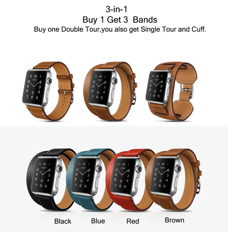 Высокое качество Манжеты/Одноместный/Двухместный Тур обертывания для apple watch band