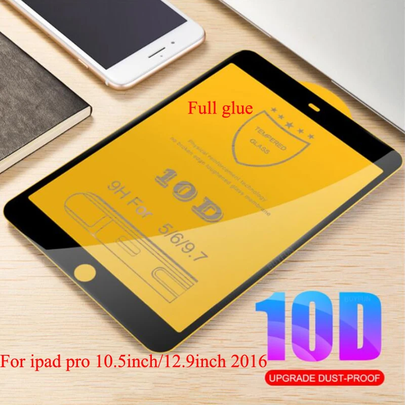 10D закаленное стекло с полным клеем для iPad pro 10 5 дюймов Защита экрана 12 9 2016