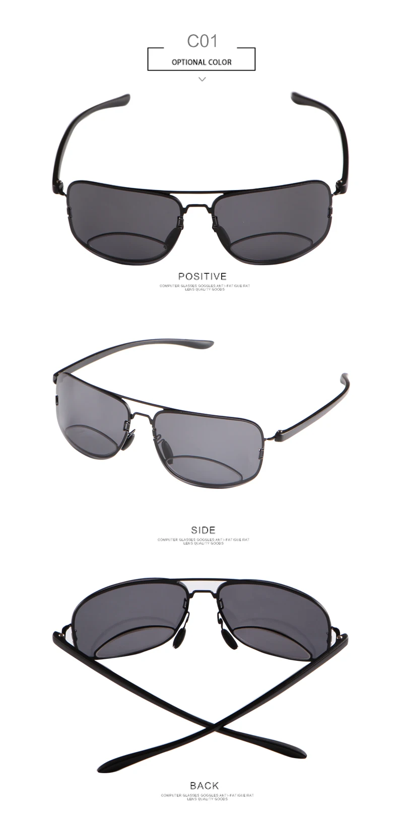 FENCHI Bifocals очки для чтения поляризованные солнцезащитные очки для мужчин гиперопия по рецепту очки+ 1,5+ 2,0+ 2,5+ 3,0 zonnebril heren
