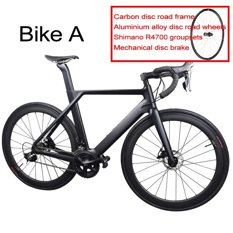 Bike A Диск карбоновый дорожный велосипед Полный велосипед карбон с SH1MANO 4700/R7000/R8000/R9100, 22 скоростной карбоновый велосипед - Цвет: Bike A