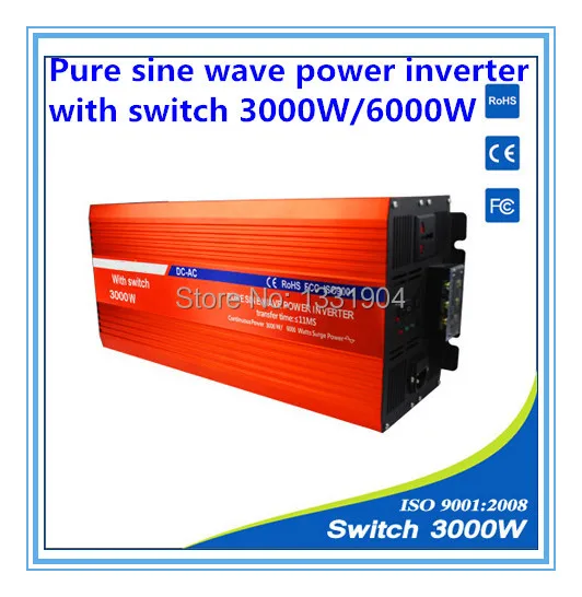 

3000W pure sine wave inverter DC24V to AC220V inverter,solar power inverter with auto transfer switch,