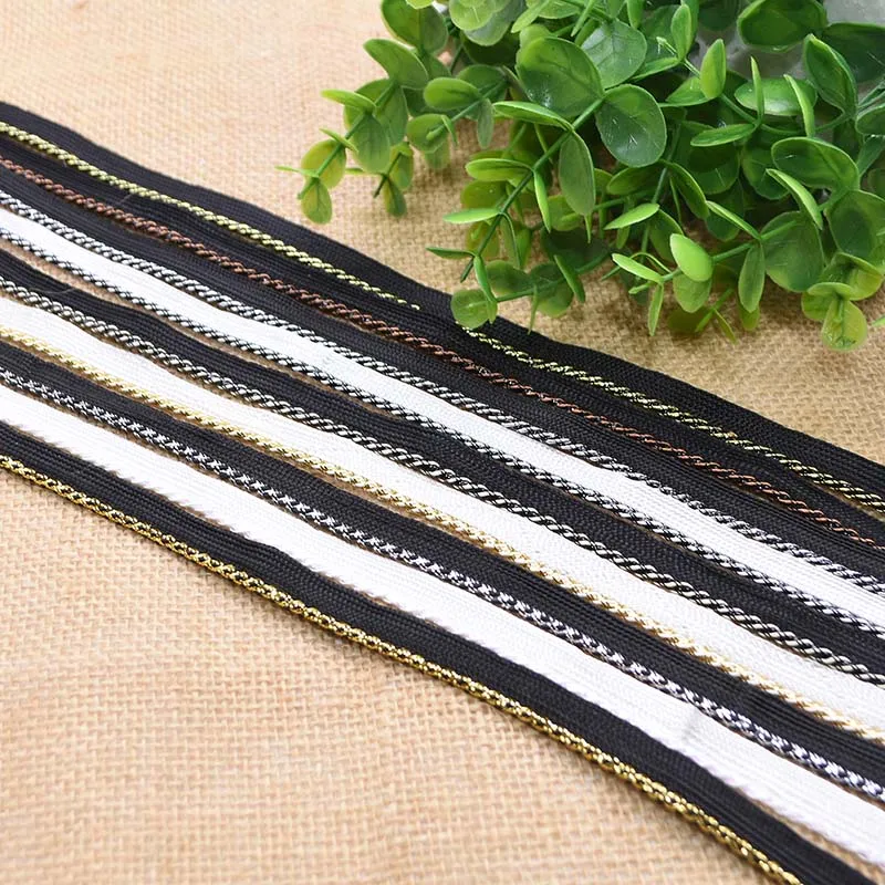 5M Trimming Lace Ribbon Fabric DIY Sewing Accessories Wedding Decoration Craft Gold Silver Weaved Home Supplies | Дом и сад