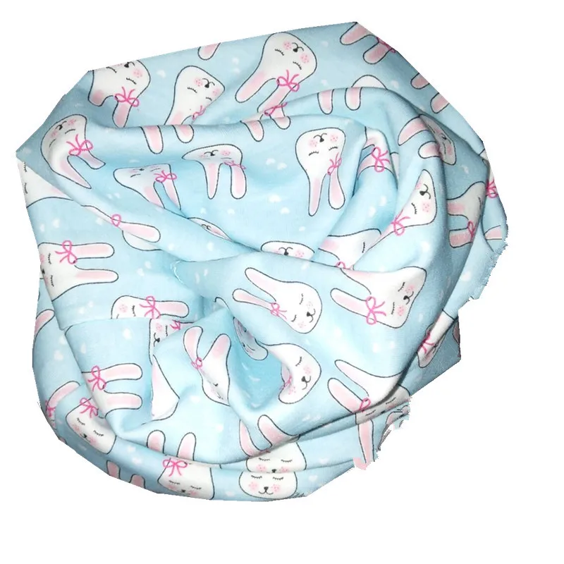 scarf bunny blue HENG ZHE/ г. Весенняя одежда; bew cat, chick, horse, bear, ледяной Детский шарф с героями мультфильмов; нагрудник; детская одежда с воротником; Шапка; шейный платок - Цвет: scarf bunny blue