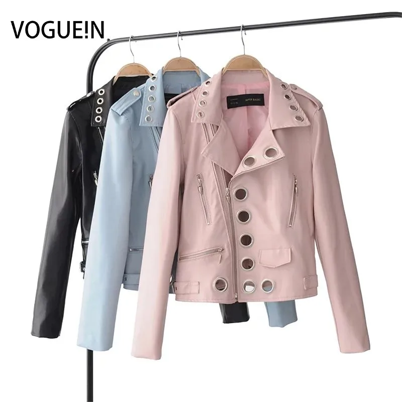 VOGUE! Новая женская Байкерская мотоциклетная куртка из искусственной кожи с