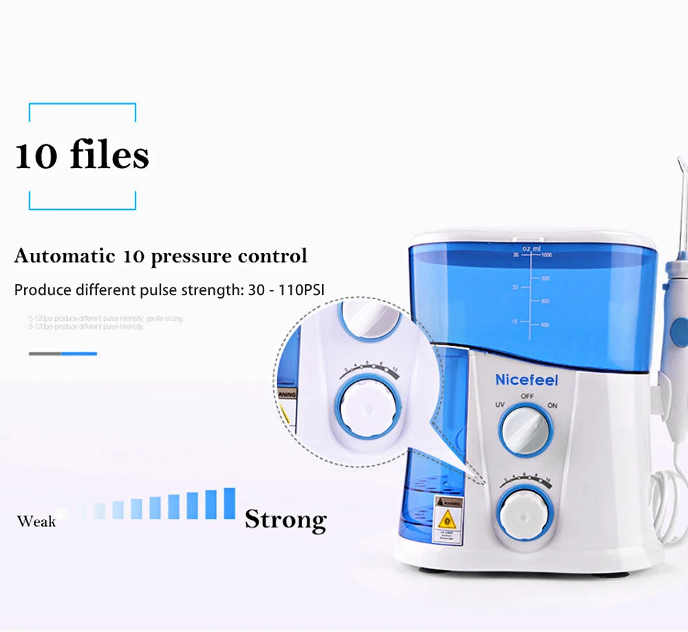 Nicefeel 1000 мл Вода Flosser Oral SPA Стоматологический Ирригатор Spa Flosser Вода для ухода за зубами очиститель зубов ирригатор 7 шт. наконечник