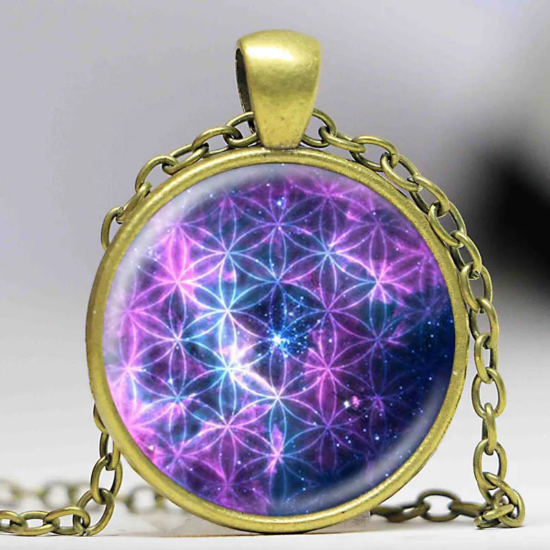 Оптовая продажа фото ожерелье фиолетовая фотография чакры Священная Геометрия