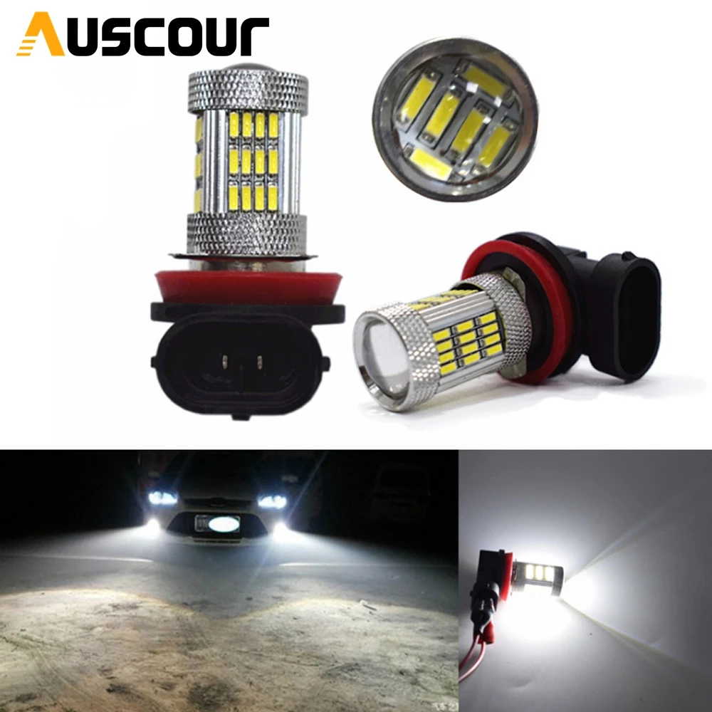 2 шт. Светодиодные Автомобильные Лампы H8 H11 92 SMD 4014 чипы супер яркие светодиодные