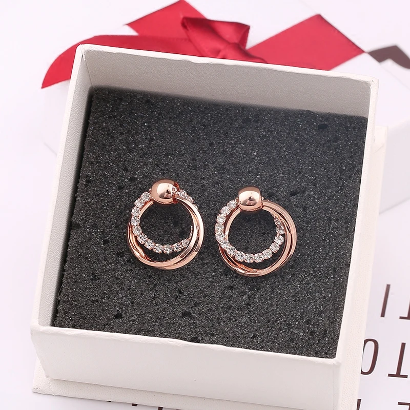 Модные женские 925 серебряная серьга с кристаллами и кристаллами Swarovski, Роскошные офисные женские круглые серьги с пряжкой, вечерние ювелирные изделия
