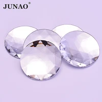 junao 5pcs 52mm clear crystal large rhinestones applique acrylic stones non sewing strass crystal round flatback gems for crafts