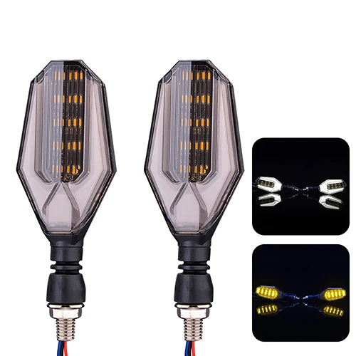 White Turn Lights BJMOTO передний задний Универсальный мотоциклетный сигнальный светильник, бегущий светильник s 12V мигалка для мотоциклов, сигнальные индикаторы M10 мигалка - Цвет: White Turn Lights