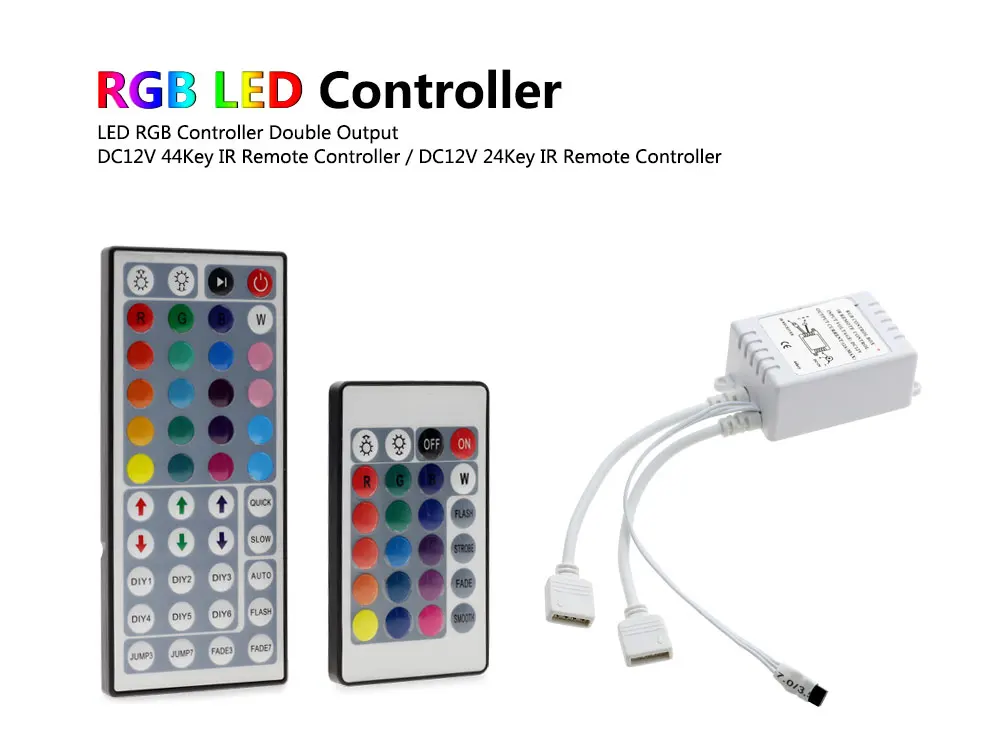 Светодиодный RGB контроллер DC12V 44 Ключ/24 ключ двойной выход ИК пульт дистанционного управления для светодиодной ленты RGB светодиодный контроллер