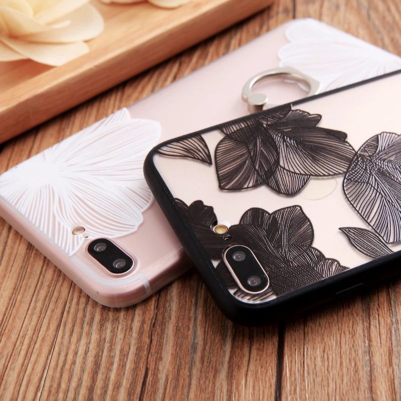 С кольцом держатель чехол для iphone 8 плюс модные Роскошные iPhone 7 6 S Plus 6splus Coque |