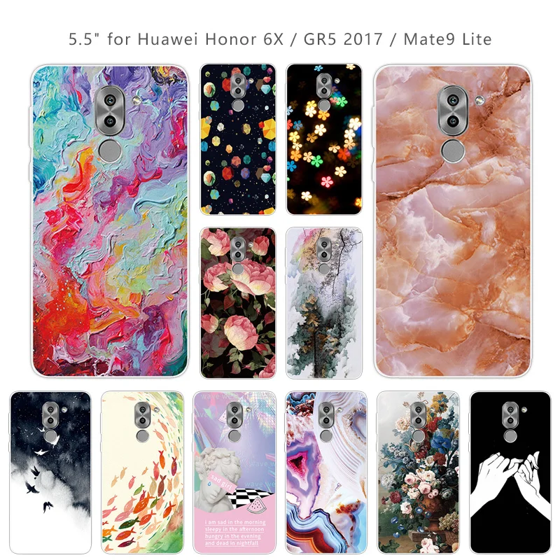 Чехол для Huawei Honor 6X Роскошный прозрачный чехол со звездами GR5 2017 Mate 9 Lite |