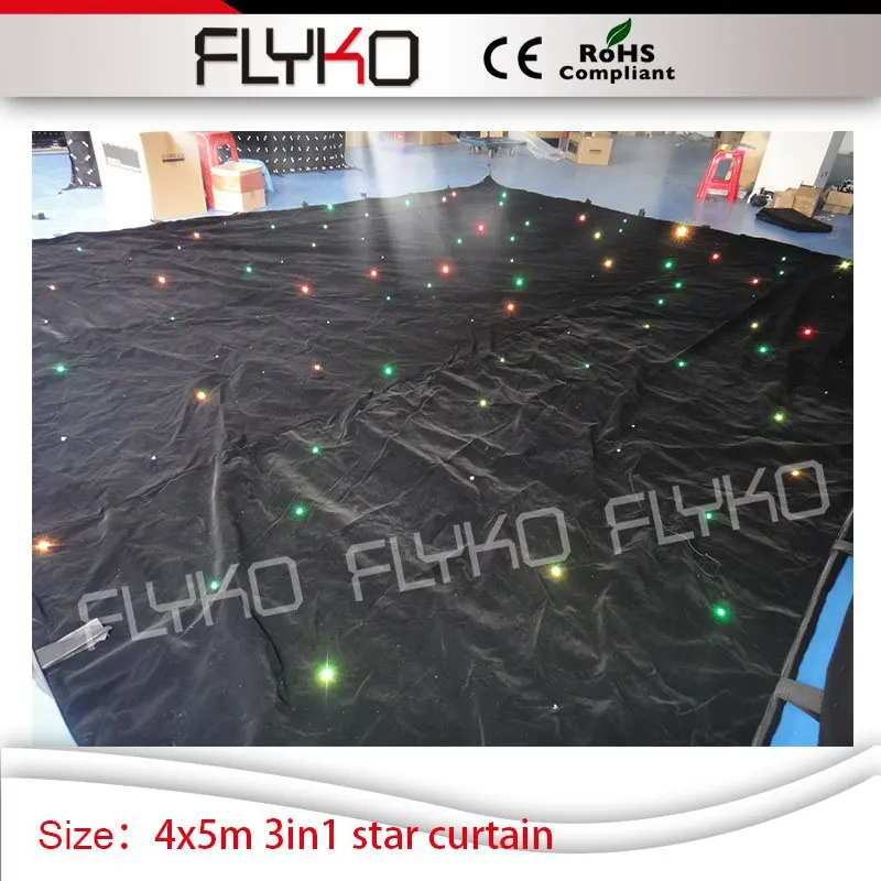 Свадебное центровое свечение светящийся эффект звездный свет 4 м * 5 led dj занавеска