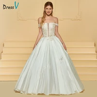 dressv elegant ball gown wedding dress off the shoulder appliques floor length bridal outdoorchurch wedding dresses